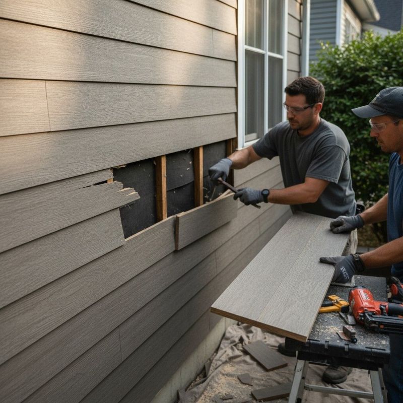 Faux Wood Siding Installation